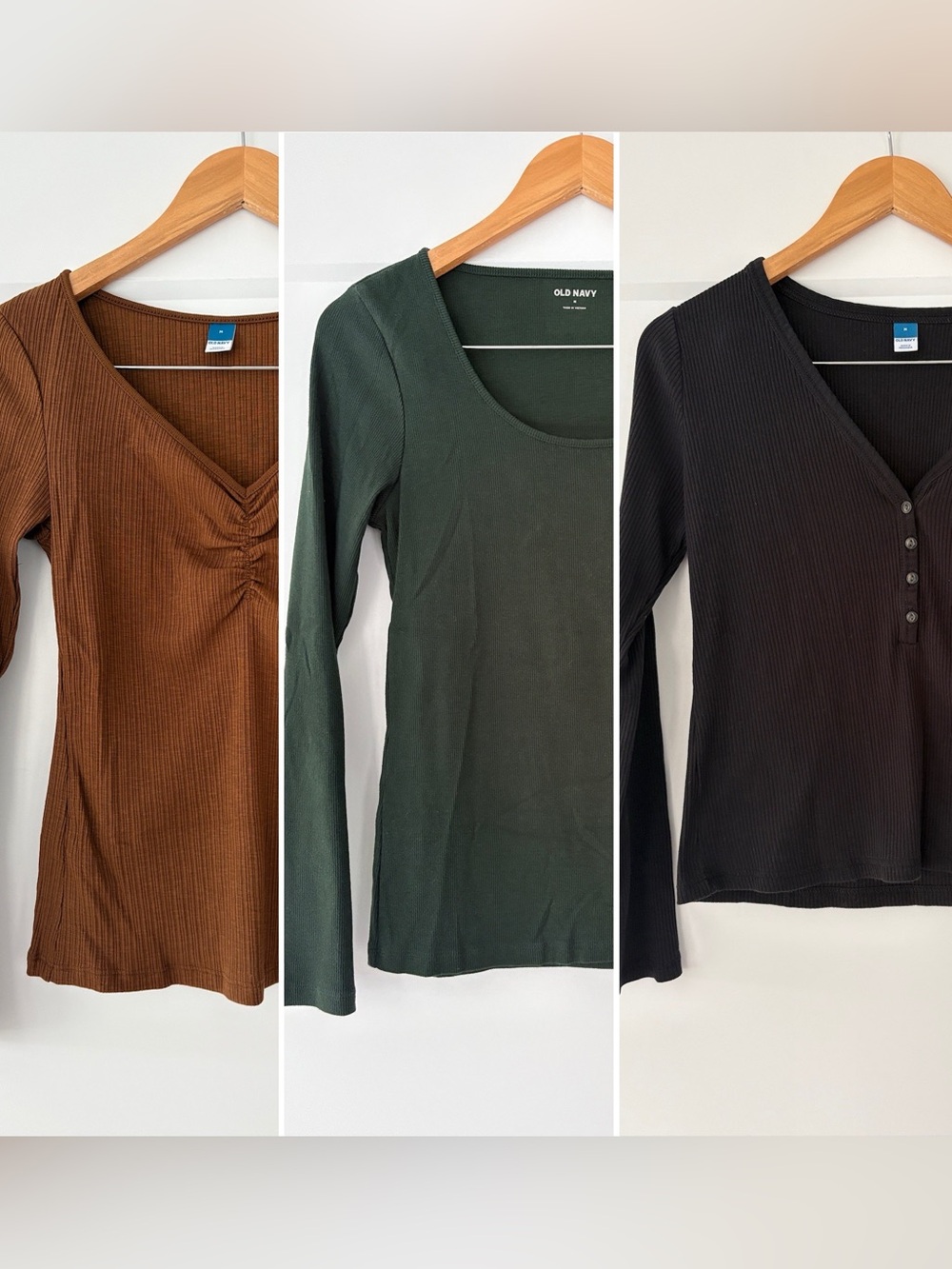 Lot of 3 Old Navy Ribbed Long Sleeved Tops